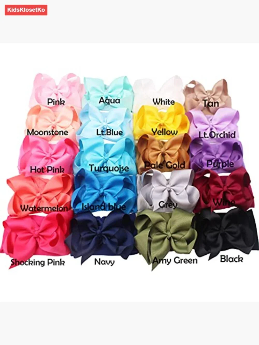 20 Pack Stretchy Nylon Baby Headbands with Large Bows